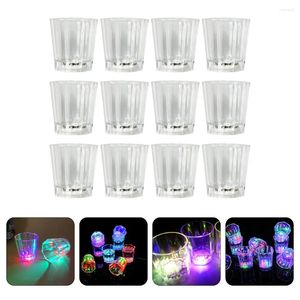 Copos de vinho 12 peças copo octogonal luminoso s copos festa crianças brinquedos luzes neon suprimentos de metal para adultos presentes de halloween para crianças