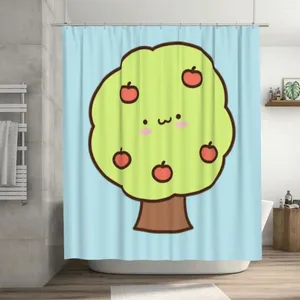 Duschvorhänge Happy Apple Tree Vorhang 72x72in mit Haken DIY Muster Badezimmer Dekor