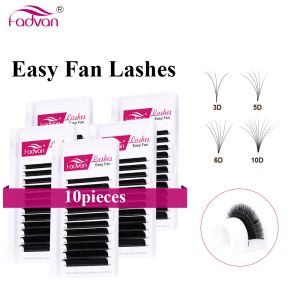 Analyzer 10 Case Easy Fanning Eyelash Extensions Faux Mink Flare Soft Eye Lashes Russian Volume Eyelash Extensions Cilia Silk Lashes