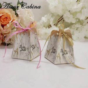 Present Wrap 50st European Marble Style Five Pointed Star Baby Shower Candy Box Wedding and Birthday Guest