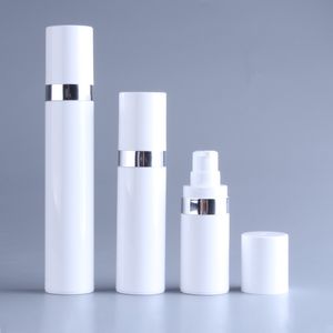 白い空の真空エアレスプラスチックローションクリームボトルコンテナ旅行サイズクリームコンテナポンプ香水ボトル