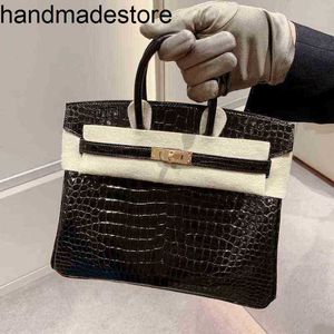 Platinum Leather BK Designer Handbag Crocodile Bag Womens 2024 Fashion Commuter mångsidig