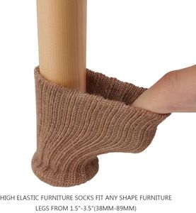 24pcs örgü yün mobilya çorapları sandalye bacak kapağı mobilya kapakları masa ayakları ped anti çizikler dresser için zemin koruyucusu