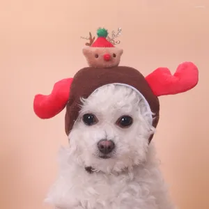 犬アパレルペットヘッドギアクリスマスキャップ衣装猫ヘッドドレスコスチューム子犬のアクセサリーサンタパーティーハットヘッドバンドヘッドウェア