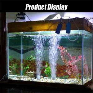 Hushållets akvarium Mini Syrepump med dubbel Air Stone Mute USB Laddning av luftpump Energibesparande fisktankstillbehör