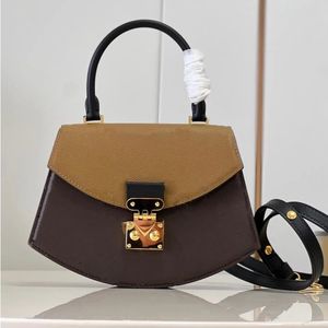 Genuíno couro ombro mulheres bolsa scalloped cidade saco lidar com crossbody geométrico curvado borda modelagem luxurys designer bloqueios ombro ba