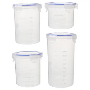 Storage Bottles 4pcs Reusable Plastic Sealed Container Seal Pot Jar Grain Home Supply