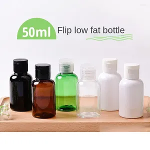 Förvaringsflaskor 50 ml reseåfyllningsbar återanvändbar flip-top dispenser lotion burk tom container pressa kosmetisk flaska