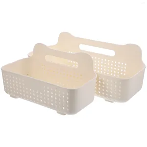 Kitchen Storage 2 Pcs Wall-mounted Basket Shelves Shampoo Rack Shower Organizer Pp Household Spice Sundries