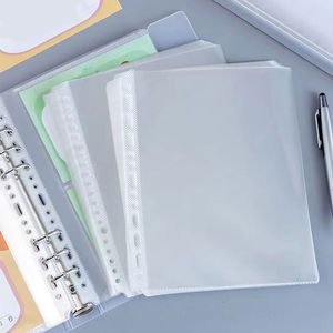 50pcs/Lot A5 Transparent File Holder Notebook 6 Hole Binder Sleeves Loose Leaf DIY Document Bag Photocard Protector Refill Inner