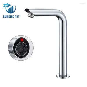 Bathroom Sink Faucets Chrome Smart Sensor Basin Faucet Set Cold Water Mixer Washbasin Auto Sensing