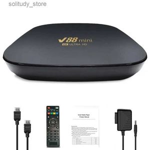 Ustaw górne pole V88Mini Smart TV Android 12 WiFi 4K Network obsługuje dekodowanie wideo z wieloma formatami ze zdalnym odtwarzaniem multimediów Q240402