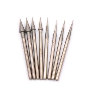 10st 0,6-4 mm diamantslipande huvudnålgravering snidning poleringbitar Burrs Graveringsverktyg 2,35 mm Shank D Needle