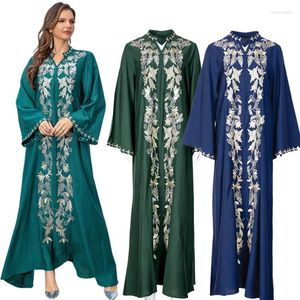 Ethnic Clothing Elegant Women Dress Morocco Casual Gown Muslim Islamic Embroidery Floral Abaya Kaftan Turkey Caftan Middle East Vestidos