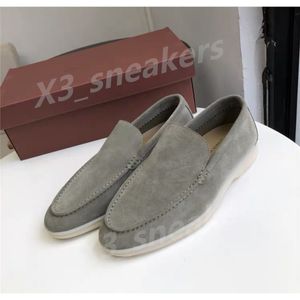 Мужская повседневная обувь LP Loafers Плоская замшевая корова кова кова Оксфордс Loro Moccasins Summer Walk Comfort Loafer Slip on Loafer Rubber Sole-Flats EU35-47 M42