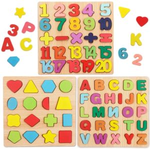 20 cm zabawki dla dzieci drewniane alfabet Numer Kształt Dopasowywany 3D Puzzle Board Game Wooden Montessori Math Toys for Children Prezenty