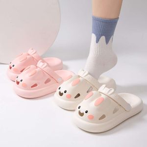 Cartoon Rabbit Women's Hole Shoes Children's Cute Shit Stepping Feeling Thick Sole Outdoor Beach Parent Child