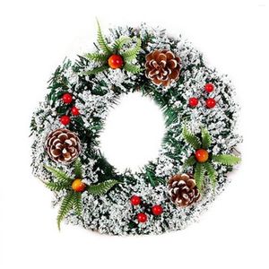 Декоративные цветы 18-дюймовый рождественский венок Традиционные сосновые ветки для украшения входной двери на крыльцо не только на Рождество и