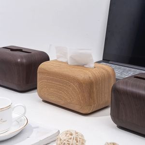 Tissue Box Serviette Lagerung Halter Holz Abdeckung ABS Toilettenpapier Fall Container Einfache Stilvolle Hause Auto Desktop-Organizer