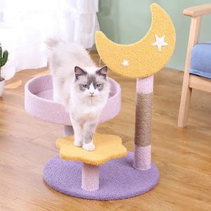 Cat Tower Cats Climbing Frame Threelayer Scratcher Jumping Platform Scarcing Post for Toys Pet Accessories 240320