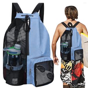 Açık Çantalar Mesh Drawstring Sırt Çantası Gym Bag Hafif Yüzme Seyahat Sporları için Ayarlanabilir Kayış