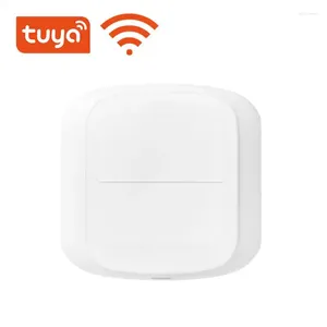 Controle de casa inteligente Tuya Wifi 2 Gang Wireless 6 Cena Switch Button Controlador Bateria Automação Alimentada App Dispositivo Remoto