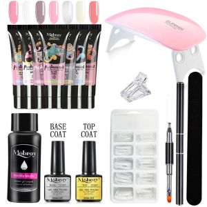 Cooktops Mobray Nail Gel Set 6w Led Lamp Full Manicure Set Quick Extension Nail Kit Gel Building Poly Nail Gels Set for Nails Tool Kit