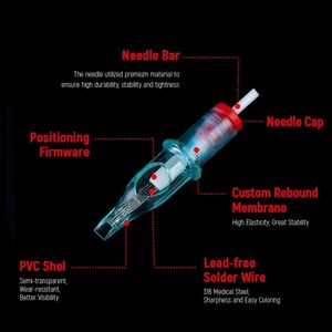 5PCSタトゥーカートリッジニードル使い捨て3RL/5RS/7M1/9cm/14RM永久唇の眉毛メイクタトゥーロータリーペン卸売価格