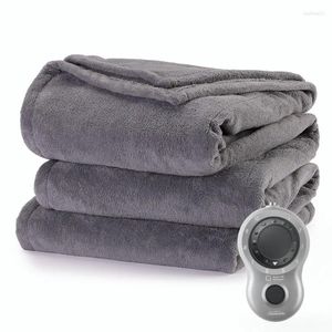 Filtar uppvärmd elektrisk filt sängkläder full mikrodlush ultimat grå