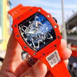 Luxury Mens Watch Richa M Fiber For Men Limited Edition Silicone Strap Sports Sapphire Mirror Automatisk mekanisk klockdesigner Vattentäta armbandsur 0C0G