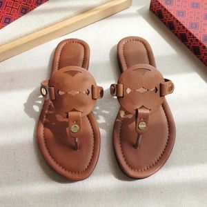 Luxury brand soft for women flip flops slippers summer real leather classics breathable sandals flat outdoor beach casual shoes