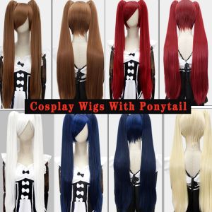 Wigs LUPU Synthetic Wig Long Cosplay Wigs For Women Ponytail Wig Blonde Purple Blue Gray Red Christmas Halloween Heat Resistant Fiber