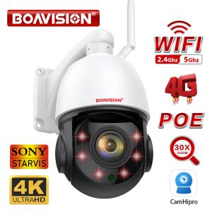 Control 4k 8mp Surveillance Camera Wifi/4g Sim Card/poe 30x Ptz Outdoor Human Auto Tracking 2way Audio 2.4ghz 5ghz Wifi Security Camera