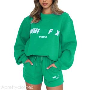 Белый Foxx Дизайнерский спортивный костюм Шорты с длинными рукавами Foxx Two 2 Piece Women Coture Пуловер с капюшоном Повседневная толстовка Whites Foxs Hoodie 310