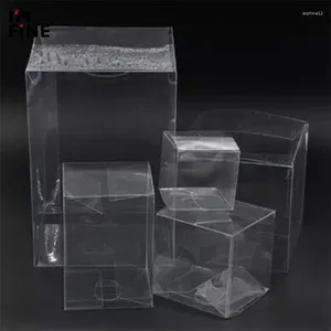 Present Wrap 5st Clear PVC Box Packaging Boxes Wedding Christmas Small Transparent Plast Square Retail 40 storlekar