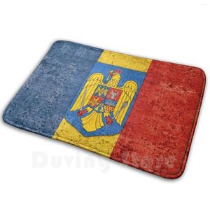 Tapetes Bandeira da Romênia e Brasão Braços Presente Patriótico Macio Tapete Tapete Tapete Almofada Bucareste Romeno