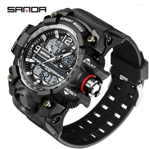 Zegarwatki SANDA - Style zegarek wojskowy mężczyzn cyfrowe zegarki sportowe dla mężczyzny wodoodporne elektroniczne na rękę męskie 2024