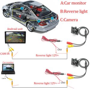 CCD HD AHD Fisheye Visualizzazione posteriore per Mitsubishi Outlander/Airtrek 2001 2002 2003 2004 2005 2006 2007 2007 2008 Car Monitor inverse