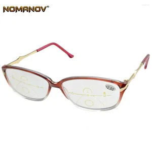 Óculos de sol Lentes de Lectura Leesbril Progressive Multifocal Reading Glasses Full-rim Women Frame Veja perto e longe Top 0 Adicionar 0,75 a 4
