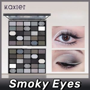 Shadow 25 Colors Black Smoky Eyeshadow Makeup Palette Matte Glitter Shimmer Cool Dark Style Eye Pigments Pressed Powder