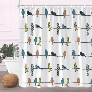 Cortinas de chuveiro cortina de pássaros pintados à mão animais cães girafa leopardo banho tecido de poliéster decoração de casa conjunto de acessórios de banheiro