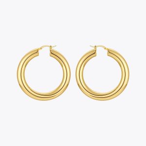 Örhängen Enfashion Pipe Hoop örhängen för kvinnor 2021 Guldfärg Piercing Earings Booucle Oreille Femme Fashion Smyckesgåvor E211289