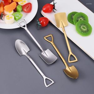 Spoons 304 Stainless Steel Spoon Soup Dessert Fruit Customized Shovel Pointed Square