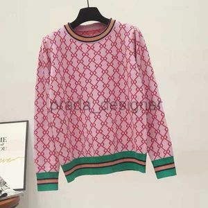 Kadın Sweaters Sonbahar ve Kış Gevşek Örgü Sweater Yokluk Yuvarlak Boyun Geometrik Çatışma Jacquard Sıradan Jumper E-E928371