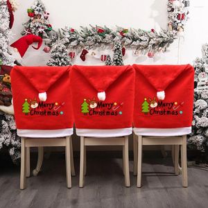 Cadeira cobre capa de Natal vermelho Papai Noel chapéu de volta para decoração bonito dos desenhos animados Xmas presente ano suprimentos