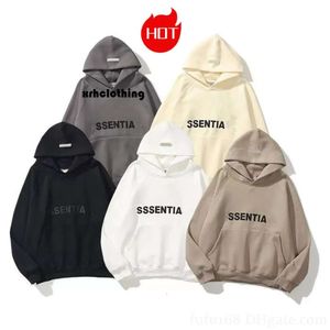 Felpa con cappuccio essientials Felpa con cappuccio da uomo Felpe con cappuccio firmate da uomo Felpe con cappuccio Abbigliamento donna Pullover senza maniche O-collo Lettera stampata Cappotto verde Streetwear Abbigliamento bianco