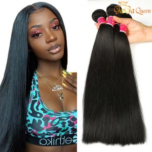 WEFTS MINK BRAZILIAN STRATE HUMAN HAIR 3バンドルブラジルのバージンヘアストレート