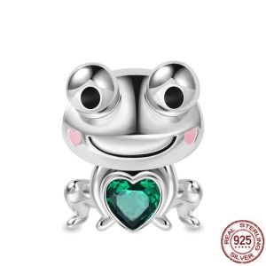 Hot Sale omfattar hjärtserier Black Cat Axolotl Frog Penguin Charm Pärlor Fit Original Pandora Silver 925 Armbandsmycken gåva