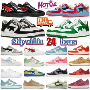 Sta Casual Shoes Sk8 Low Men Women Color Block Shark Black White Pastel Green Blue Suede Mens Trainers Outdoor Sports Sneakers Walking Jogging Z 4.2