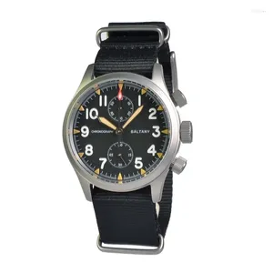 Armbandsur Baltany Mens Chronograph Watches 39mm Sport Watch Military Quartz armbandsur Sapphire 100m vattentät VK61 BGW-9 lysande